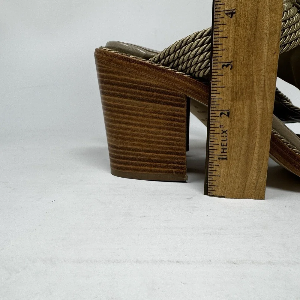 Lafayette 148 New York Darian Knot Sandal Made Italy Tan Womens Size 41 11 Shoes